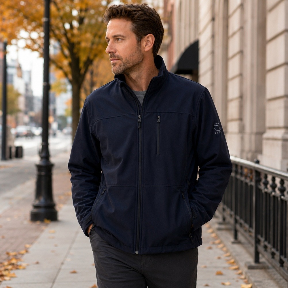 Tumi T-Tech Softshell Jacket Dark Navy XXL Fleece Lined Stretch Travel Mens